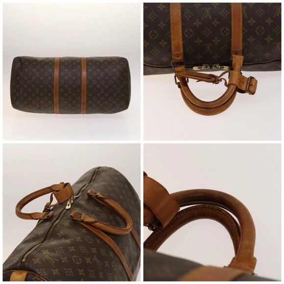 LOUIS VUITTON Monogram Keepall 55 Boston Bag M41424 LV Auth 140035 - Picture 15 of 16